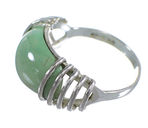 Authentic Sterling Silver And Turquoise Southwest Ring Size 8-1/4 RX80991